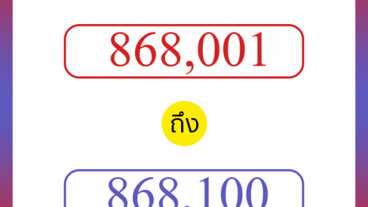 วิธีนับตัวเลขภาษาอังกฤษ 868001 ถึง 868100 เอาไว้คุยกับชาวต่างชาติ