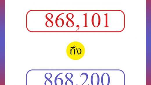 วิธีนับตัวเลขภาษาอังกฤษ 868101 ถึง 868200 เอาไว้คุยกับชาวต่างชาติ