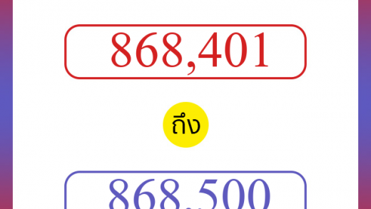 วิธีนับตัวเลขภาษาอังกฤษ 868401 ถึง 868500 เอาไว้คุยกับชาวต่างชาติ