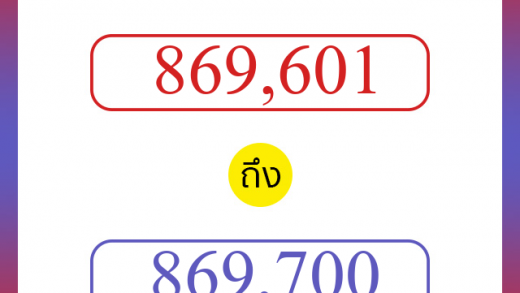 วิธีนับตัวเลขภาษาอังกฤษ 869601 ถึง 869700 เอาไว้คุยกับชาวต่างชาติ