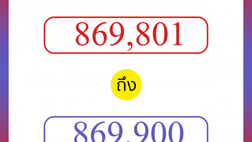 วิธีนับตัวเลขภาษาอังกฤษ 869801 ถึง 869900 เอาไว้คุยกับชาวต่างชาติ