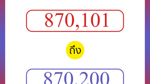 วิธีนับตัวเลขภาษาอังกฤษ 870101 ถึง 870200 เอาไว้คุยกับชาวต่างชาติ