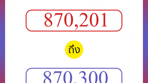 วิธีนับตัวเลขภาษาอังกฤษ 870201 ถึง 870300 เอาไว้คุยกับชาวต่างชาติ