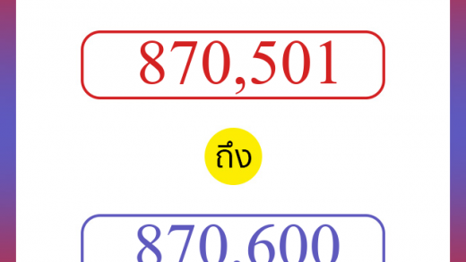 วิธีนับตัวเลขภาษาอังกฤษ 870501 ถึง 870600 เอาไว้คุยกับชาวต่างชาติ