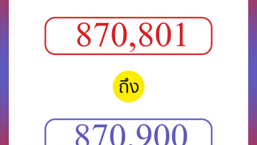 วิธีนับตัวเลขภาษาอังกฤษ 870801 ถึง 870900 เอาไว้คุยกับชาวต่างชาติ