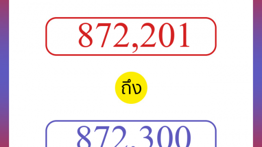 วิธีนับตัวเลขภาษาอังกฤษ 872201 ถึง 872300 เอาไว้คุยกับชาวต่างชาติ