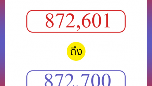 วิธีนับตัวเลขภาษาอังกฤษ 872601 ถึง 872700 เอาไว้คุยกับชาวต่างชาติ