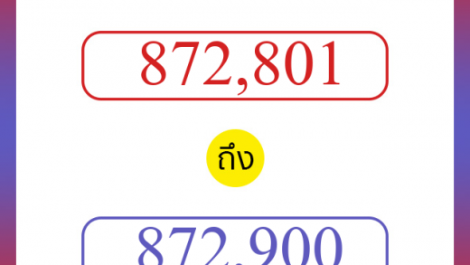 วิธีนับตัวเลขภาษาอังกฤษ 872801 ถึง 872900 เอาไว้คุยกับชาวต่างชาติ