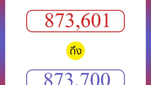 วิธีนับตัวเลขภาษาอังกฤษ 873601 ถึง 873700 เอาไว้คุยกับชาวต่างชาติ