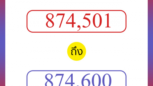 วิธีนับตัวเลขภาษาอังกฤษ 874501 ถึง 874600 เอาไว้คุยกับชาวต่างชาติ