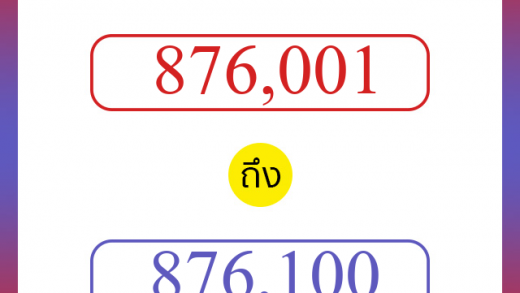 วิธีนับตัวเลขภาษาอังกฤษ 876001 ถึง 876100 เอาไว้คุยกับชาวต่างชาติ