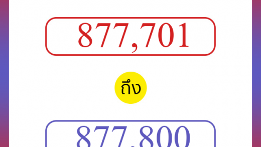 วิธีนับตัวเลขภาษาอังกฤษ 877701 ถึง 877800 เอาไว้คุยกับชาวต่างชาติ