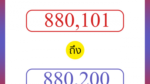 วิธีนับตัวเลขภาษาอังกฤษ 880101 ถึง 880200 เอาไว้คุยกับชาวต่างชาติ
