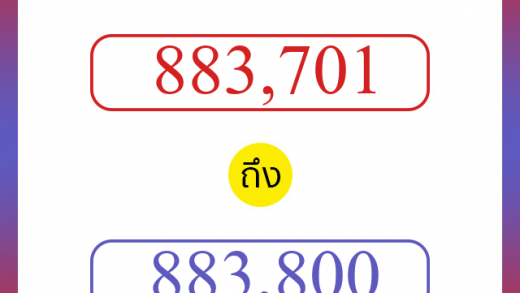 วิธีนับตัวเลขภาษาอังกฤษ 883701 ถึง 883800 เอาไว้คุยกับชาวต่างชาติ