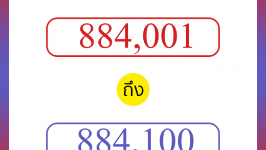 วิธีนับตัวเลขภาษาอังกฤษ 884001 ถึง 884100 เอาไว้คุยกับชาวต่างชาติ