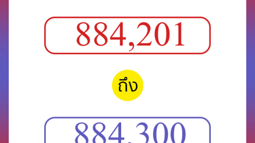 วิธีนับตัวเลขภาษาอังกฤษ 884201 ถึง 884300 เอาไว้คุยกับชาวต่างชาติ