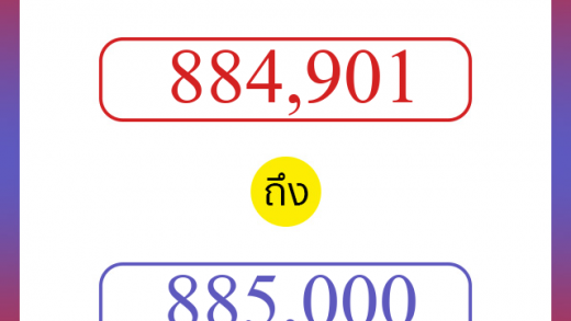 วิธีนับตัวเลขภาษาอังกฤษ 884901 ถึง 885000 เอาไว้คุยกับชาวต่างชาติ