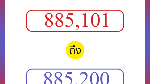 วิธีนับตัวเลขภาษาอังกฤษ 885101 ถึง 885200 เอาไว้คุยกับชาวต่างชาติ