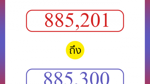วิธีนับตัวเลขภาษาอังกฤษ 885201 ถึง 885300 เอาไว้คุยกับชาวต่างชาติ