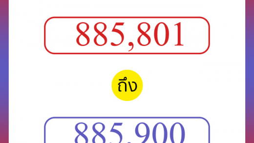 วิธีนับตัวเลขภาษาอังกฤษ 885801 ถึง 885900 เอาไว้คุยกับชาวต่างชาติ