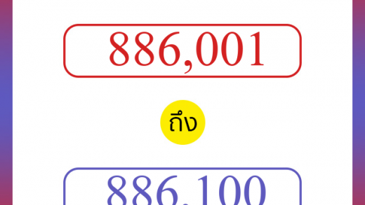 วิธีนับตัวเลขภาษาอังกฤษ 886001 ถึง 886100 เอาไว้คุยกับชาวต่างชาติ