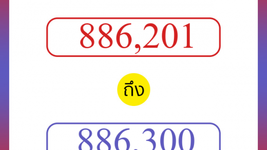 วิธีนับตัวเลขภาษาอังกฤษ 886201 ถึง 886300 เอาไว้คุยกับชาวต่างชาติ