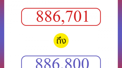 วิธีนับตัวเลขภาษาอังกฤษ 886701 ถึง 886800 เอาไว้คุยกับชาวต่างชาติ