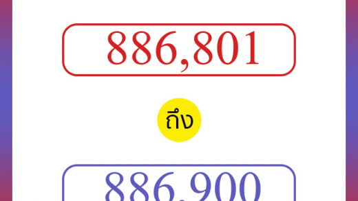 วิธีนับตัวเลขภาษาอังกฤษ 886801 ถึง 886900 เอาไว้คุยกับชาวต่างชาติ