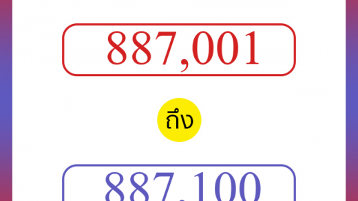 วิธีนับตัวเลขภาษาอังกฤษ 887001 ถึง 887100 เอาไว้คุยกับชาวต่างชาติ