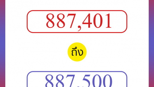 วิธีนับตัวเลขภาษาอังกฤษ 887401 ถึง 887500 เอาไว้คุยกับชาวต่างชาติ