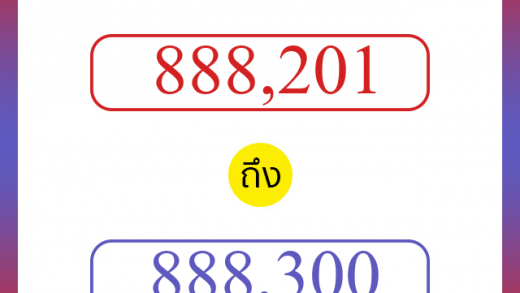 วิธีนับตัวเลขภาษาอังกฤษ 888201 ถึง 888300 เอาไว้คุยกับชาวต่างชาติ