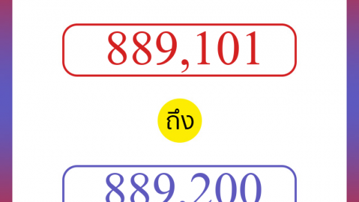 วิธีนับตัวเลขภาษาอังกฤษ 889101 ถึง 889200 เอาไว้คุยกับชาวต่างชาติ