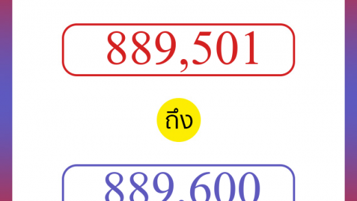 วิธีนับตัวเลขภาษาอังกฤษ 889501 ถึง 889600 เอาไว้คุยกับชาวต่างชาติ