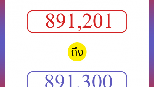 วิธีนับตัวเลขภาษาอังกฤษ 891201 ถึง 891300 เอาไว้คุยกับชาวต่างชาติ