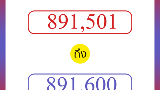 วิธีนับตัวเลขภาษาอังกฤษ 891501 ถึง 891600 เอาไว้คุยกับชาวต่างชาติ