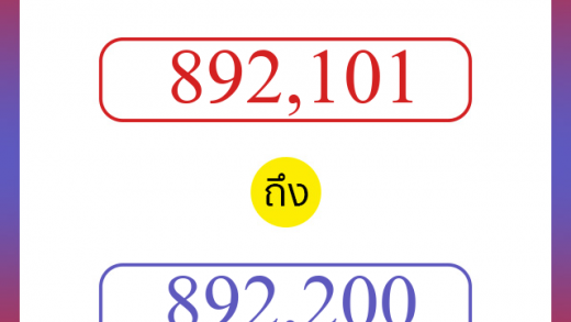 วิธีนับตัวเลขภาษาอังกฤษ 892101 ถึง 892200 เอาไว้คุยกับชาวต่างชาติ