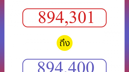 วิธีนับตัวเลขภาษาอังกฤษ 894301 ถึง 894400 เอาไว้คุยกับชาวต่างชาติ