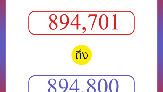 วิธีนับตัวเลขภาษาอังกฤษ 894701 ถึง 894800 เอาไว้คุยกับชาวต่างชาติ