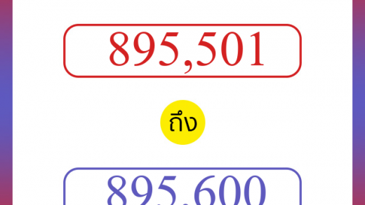 วิธีนับตัวเลขภาษาอังกฤษ 895501 ถึง 895600 เอาไว้คุยกับชาวต่างชาติ