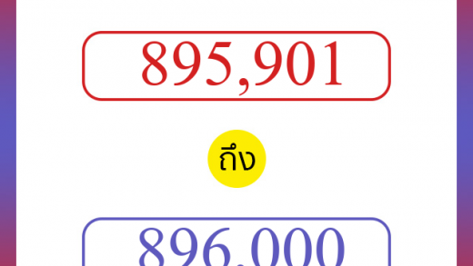 วิธีนับตัวเลขภาษาอังกฤษ 895901 ถึง 896000 เอาไว้คุยกับชาวต่างชาติ