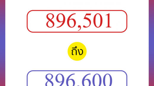 วิธีนับตัวเลขภาษาอังกฤษ 896501 ถึง 896600 เอาไว้คุยกับชาวต่างชาติ