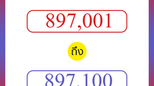 วิธีนับตัวเลขภาษาอังกฤษ 897001 ถึง 897100 เอาไว้คุยกับชาวต่างชาติ