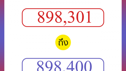 วิธีนับตัวเลขภาษาอังกฤษ 898301 ถึง 898400 เอาไว้คุยกับชาวต่างชาติ