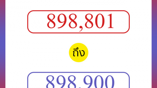 วิธีนับตัวเลขภาษาอังกฤษ 898801 ถึง 898900 เอาไว้คุยกับชาวต่างชาติ