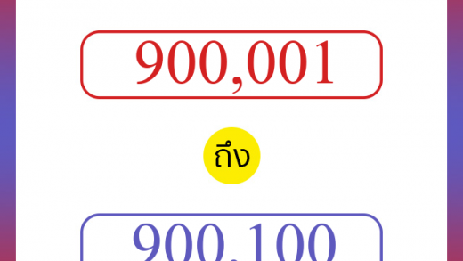 วิธีนับตัวเลขภาษาอังกฤษ 900001 ถึง 900100 เอาไว้คุยกับชาวต่างชาติ