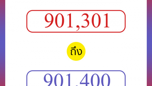 วิธีนับตัวเลขภาษาอังกฤษ 901301 ถึง 901400 เอาไว้คุยกับชาวต่างชาติ