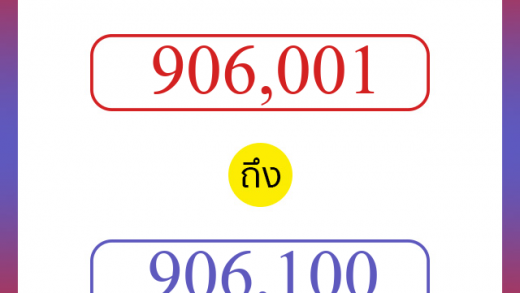 วิธีนับตัวเลขภาษาอังกฤษ 906001 ถึง 906100 เอาไว้คุยกับชาวต่างชาติ