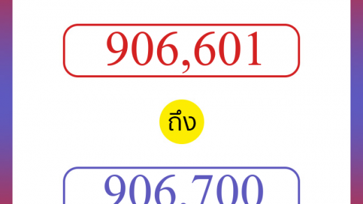 วิธีนับตัวเลขภาษาอังกฤษ 906601 ถึง 906700 เอาไว้คุยกับชาวต่างชาติ