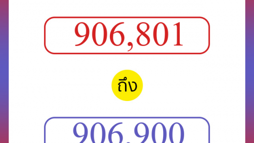 วิธีนับตัวเลขภาษาอังกฤษ 906801 ถึง 906900 เอาไว้คุยกับชาวต่างชาติ