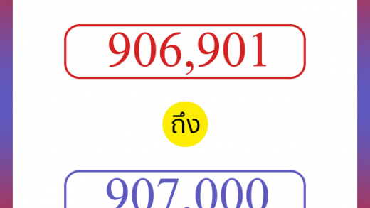 วิธีนับตัวเลขภาษาอังกฤษ 906901 ถึง 907000 เอาไว้คุยกับชาวต่างชาติ